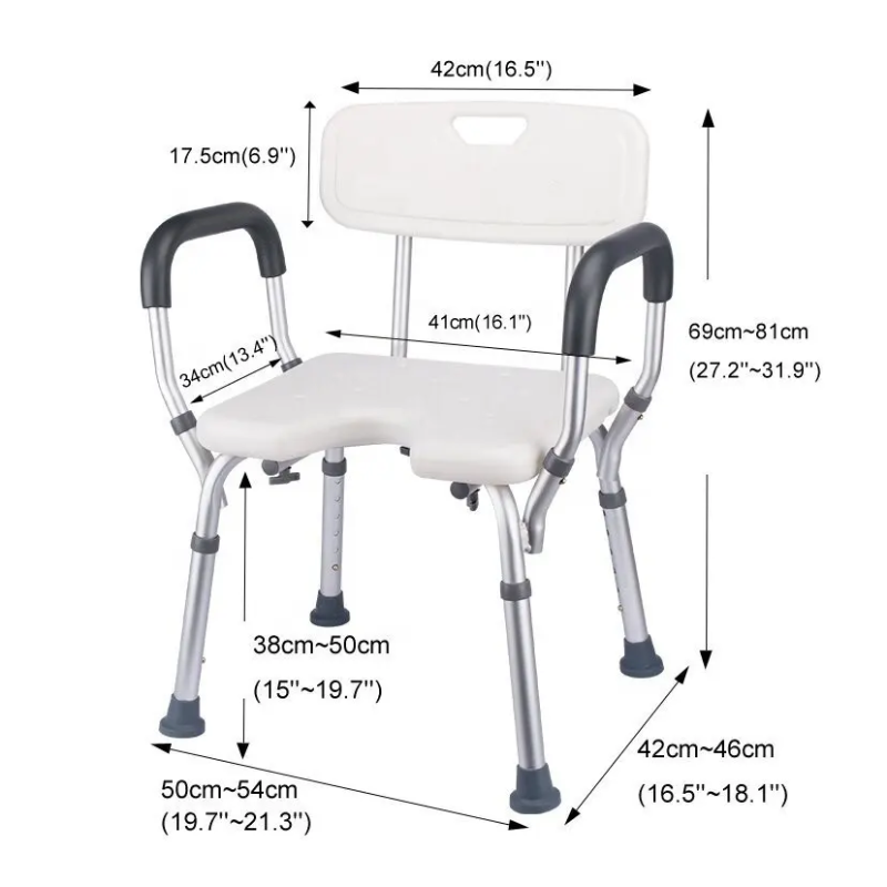 Bariatric shower bench with heavy-duty support